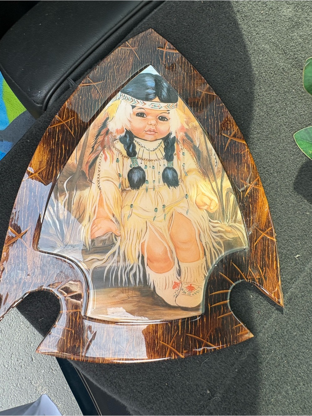 Native American toddler girl art piece
